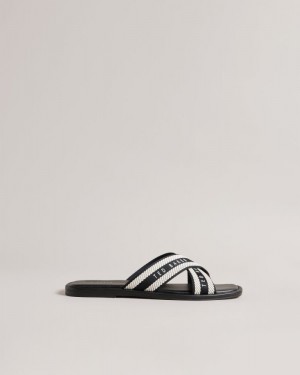 Black Ted Baker Ashika Webbing Strap Sandals Sandals & Sliders | CLDKMOT-78